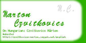 marton czvitkovics business card