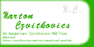 marton czvitkovics business card